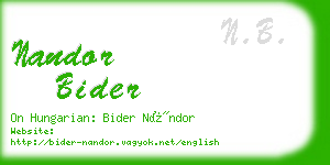 nandor bider business card